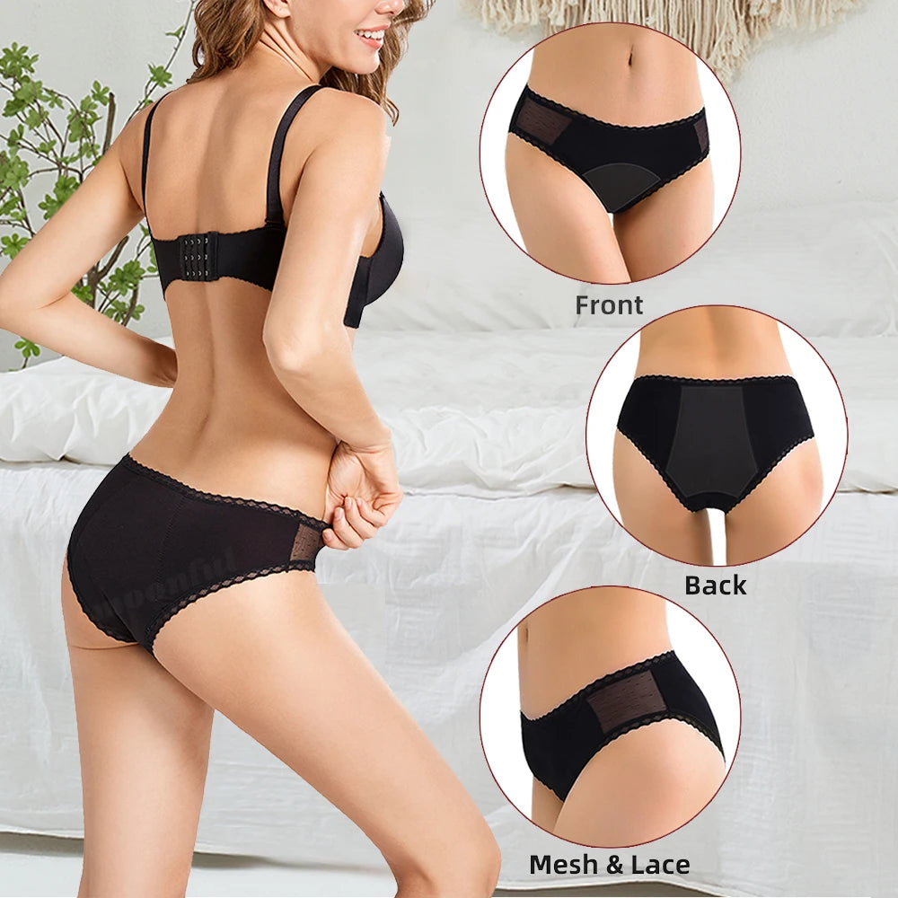 4 Layers Period Panties for Women Bamboo Fiber Absorbent Menstrual Panties Overnight Period Underwear Female Culotte Menstruelle
