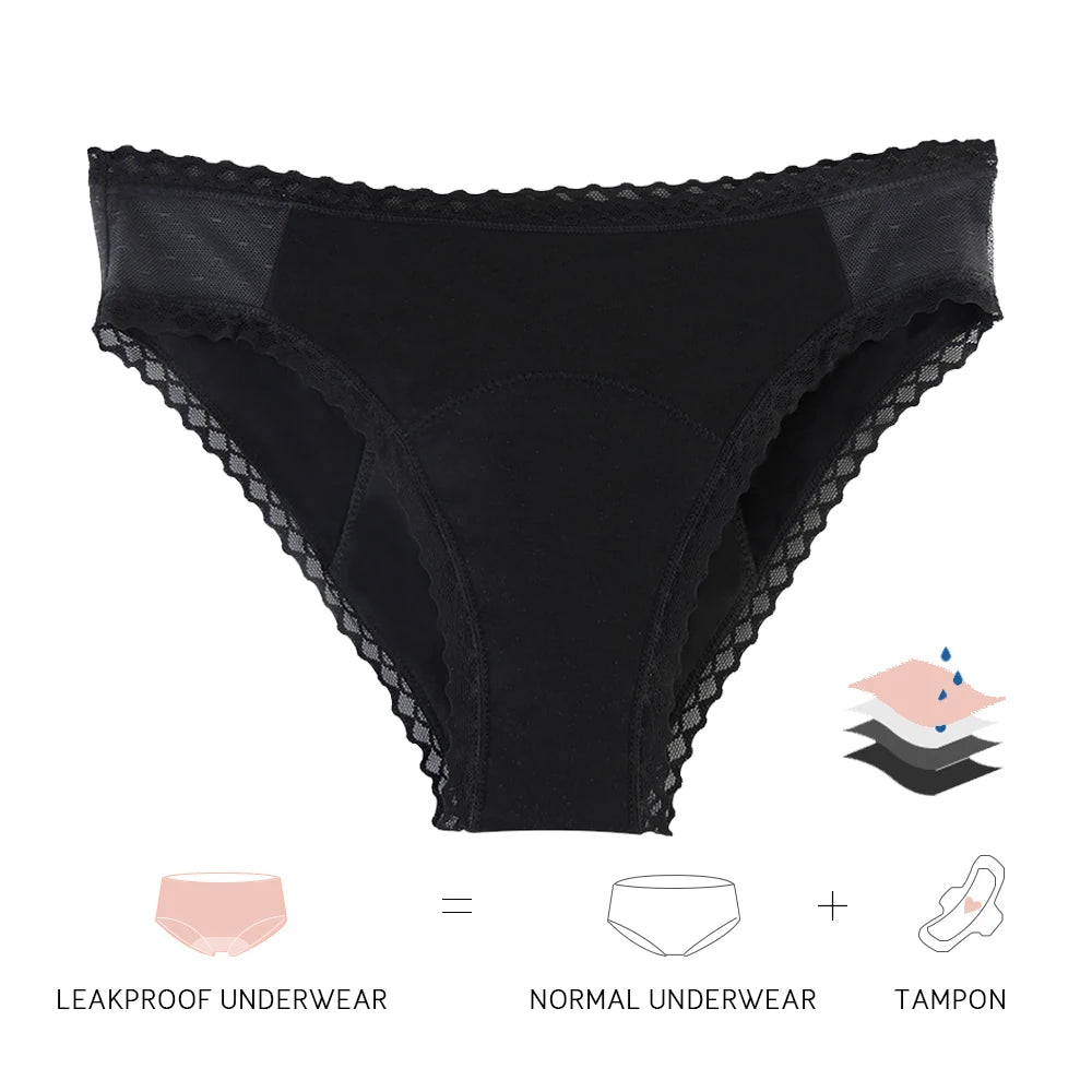4 Layers Period Panties for Women Bamboo Fiber Absorbent Menstrual Panties Overnight Period Underwear Female Culotte Menstruelle