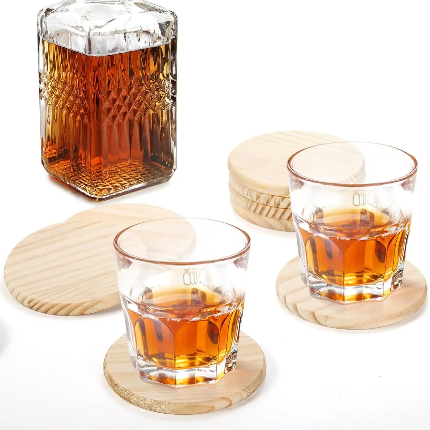 Lot de 5 sous-verres ronds en bois vierges, pour loisirs créatifs, dessin architectural, peinture