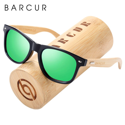 Lunettes de soleil polarisées en bambou BARCUR pour hommes et femmes UV 400